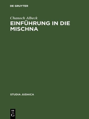 cover image of Einführung in die Mischna